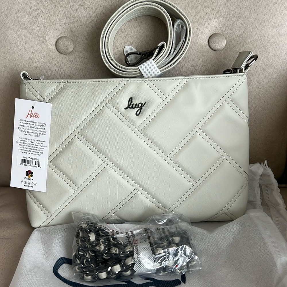 NWT Lug Waltz Satin Luxe VL Crossbody Bag in Pebble